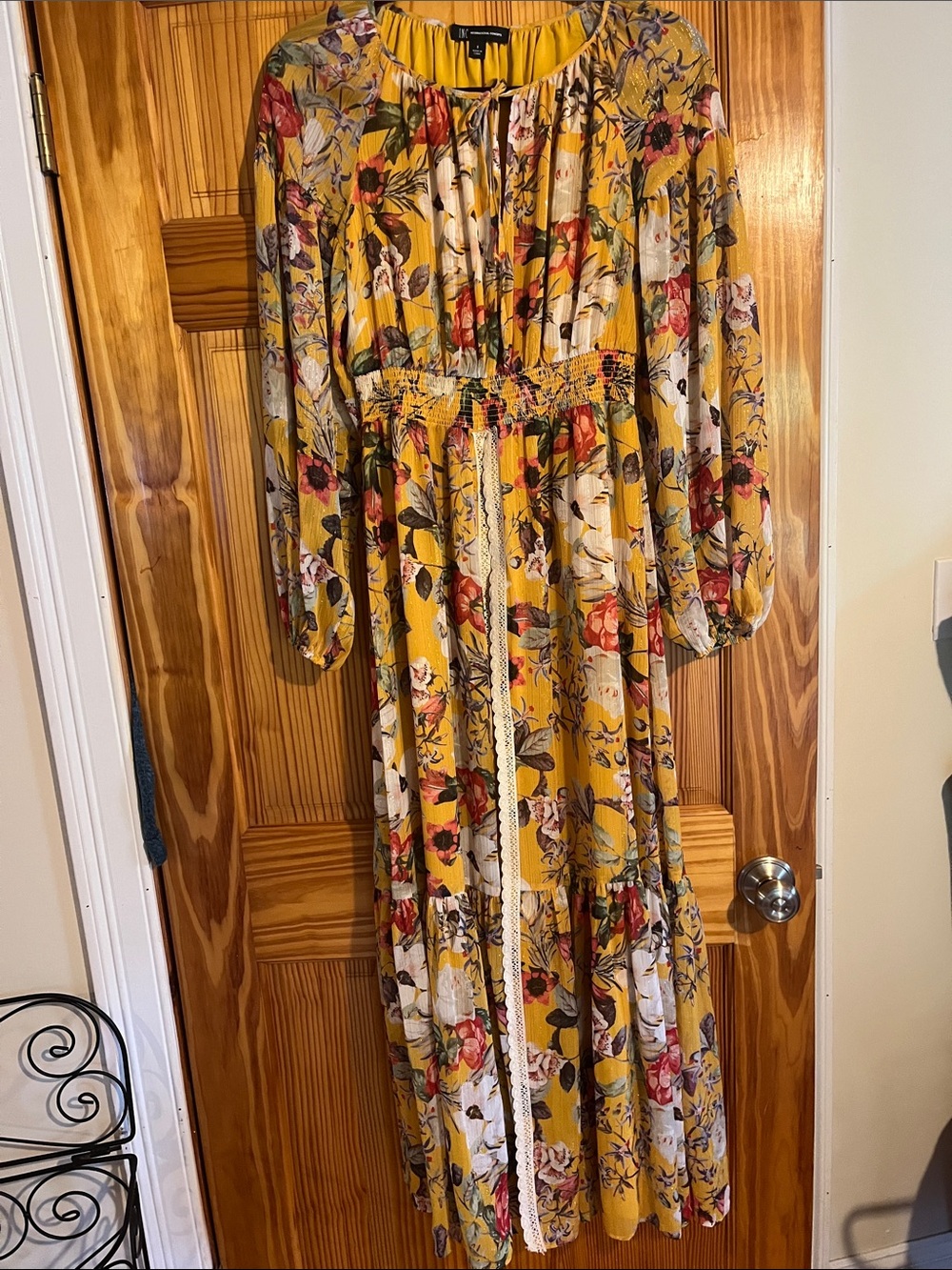 INC International Concepts Yellow Floral Maxi Dress